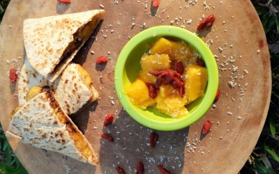 Banana Breakfast Quesadilla with Mango Salsa