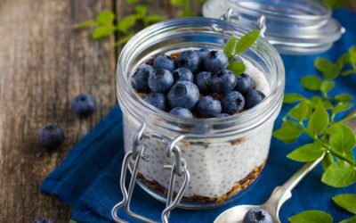 Blueberry Chia Seed Pudding Granola Parfait