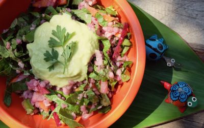 Buckwheat Salad with Red Beet and Avocado Dressing