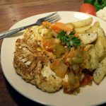 Cauliflower Steak with Roasted Potatoes and Provencal Sauce