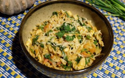 Chicken Kale Pasta with Pumpkin Sauce