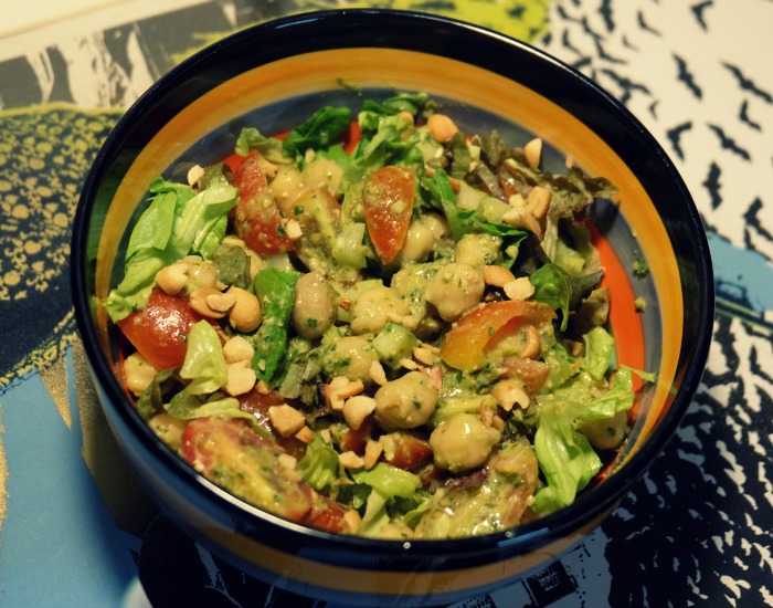 Chickpea Pesto Salad with Cherry Tomatoes EatLove.Live