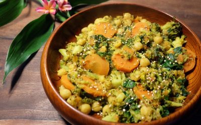 Chickpea Curry with Broccoli, Spinach and Carrots