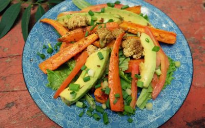 Citrus Roasted Carrot and Cauliflower Avocado Salad