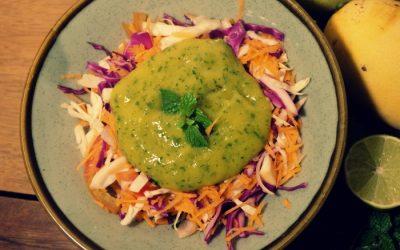 Crunchy Cabbage Salad with Mango Mayonnaise