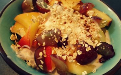 Easy Cinnamon Flavored Coconut Yogurt Fruit Bowl
