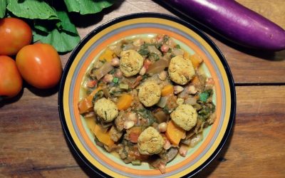 Moroccan-style Veggie Stew with Falafel