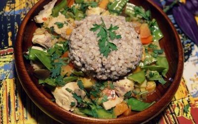 Fish Curry with Snow Peas and Buckwheat