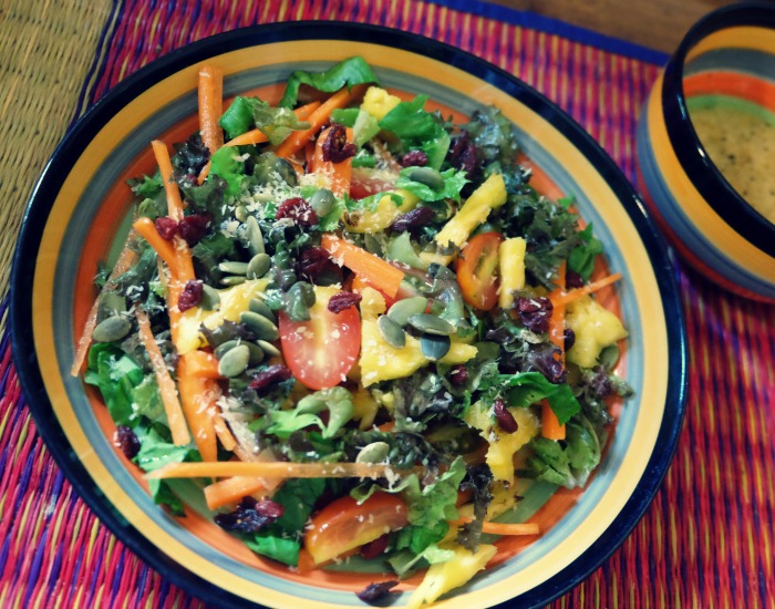 Green Salad with Pineapple and Orange Dressing