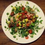 Grilled Red Snapper Filet with Cherry Tomato and Avocado Salsa