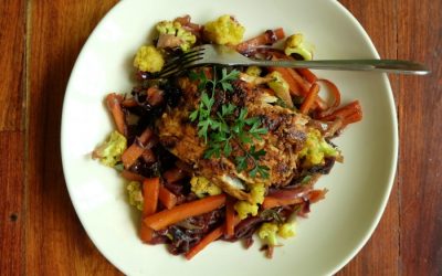 Halibut Filet With Tamarind Marinade And Stir-Fried Vegetables