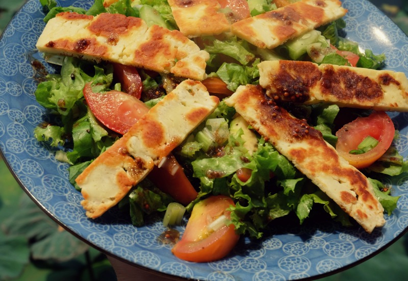 Halloumi Salad with Balsamic Mustard Dressing