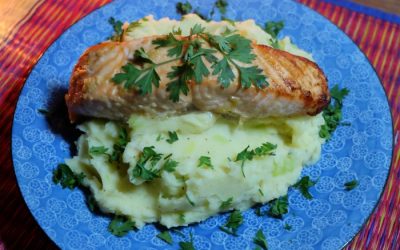 Honey Glazed Salmon with Leek Mash