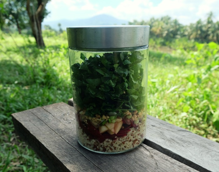 Quinoa Red Beet Mason Jar Salad