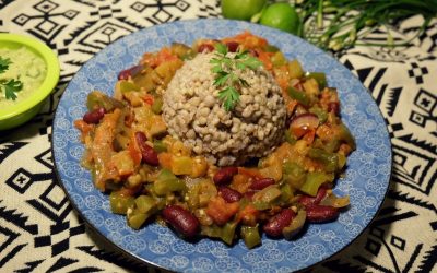 Mexican Veggie Bowl with Buckwheat and Avocado Sauce