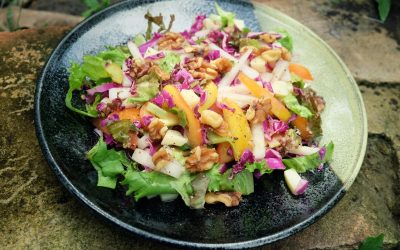 Mozzarella Walnut Salad with Balsamic Dressing