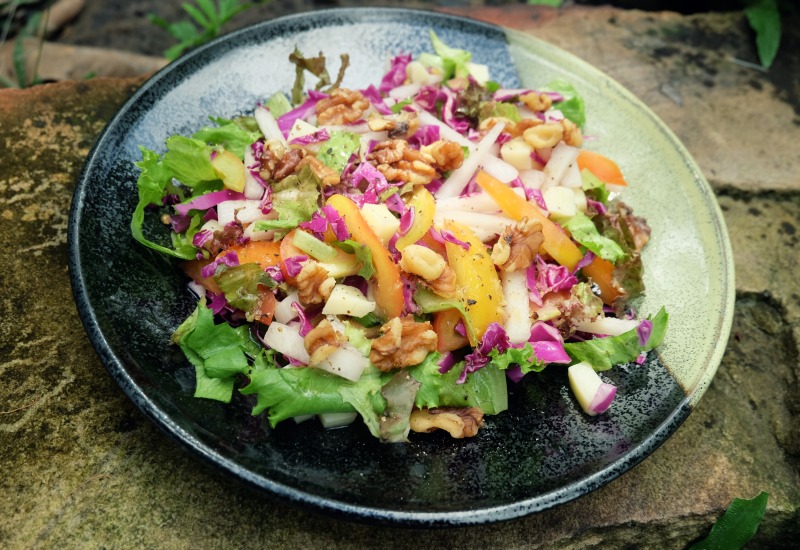 Mozzarella Walnut Salad with Balsamic Dressing