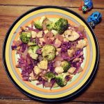One-pan Chicken Broccoli and Red Cabbage
