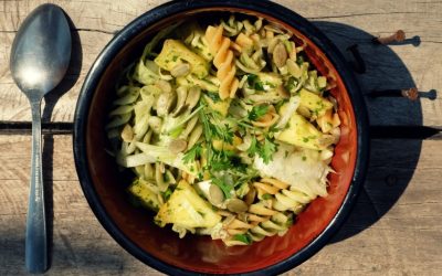 Pasta Salad with Pineapple and Gremolata Dressing