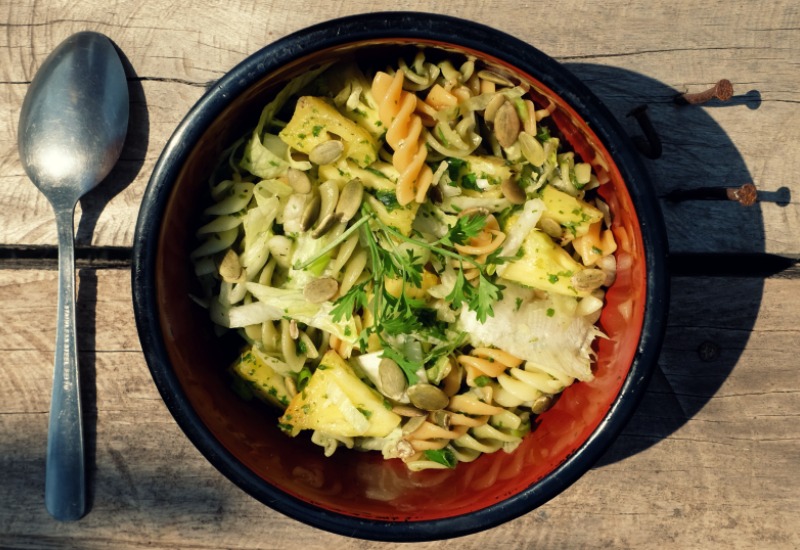 Pasta Salad with Pineapple and Gremolata Dressing