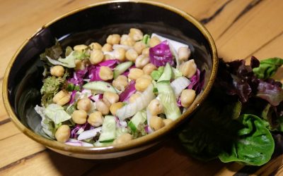 Rainbow Chickpea Salad with Orange Dressing