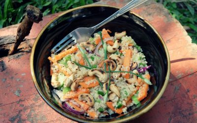 Rainbow Quinoa Salad with Peanut Sauce