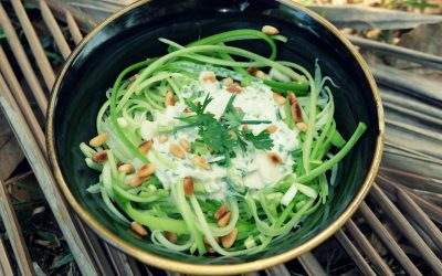 Raw Alfredo Zucchini Noodles