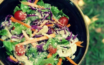 Red Cabbage Salad with Orange Peanut Dressing
