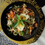 Simple green salad with egg