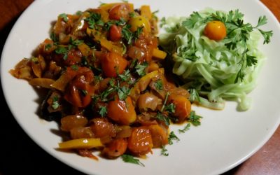 Tamarind and Orange Marinated Halibut Filet with Tomato and Pepper Relish