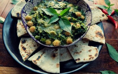 Chickpea Kale Coconut Curry With Homemade Pita Bread Option