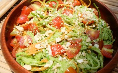 Zucchini Noodles with Kale Avocado Pesto