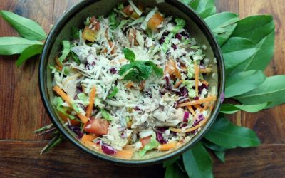 Mackerel Parmesan Salad with Honey Lime Dressing