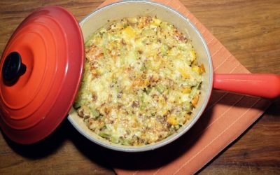 One-pan Veggie Quinoa Casserole with Green Beans and Eggplant