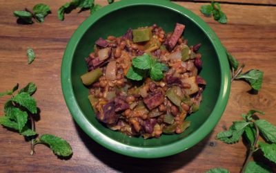 Vegetable Chili with Roasted Sweet Potato