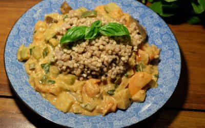 Veggie Stew with Peanut Sauce and Buckwheat