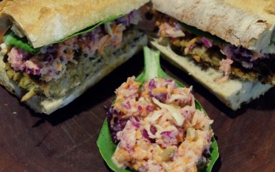 Zucchini Burger with Apple Coleslaw